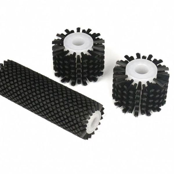 Industrial Wear Resistant Nylon Bristle Small Round Roller Wheel Brush for Cleaning