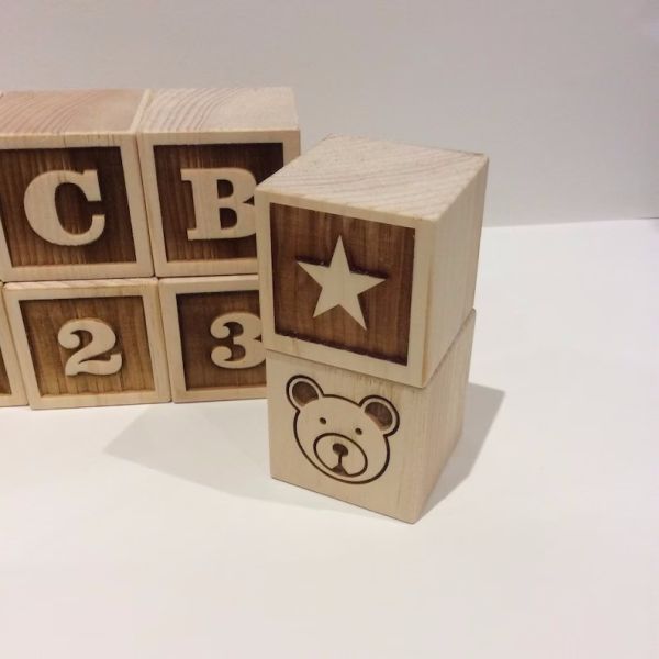 Letter Pinewood Wooden Milestone Blocks Baby ABC Alphabet Blocks Photo Props