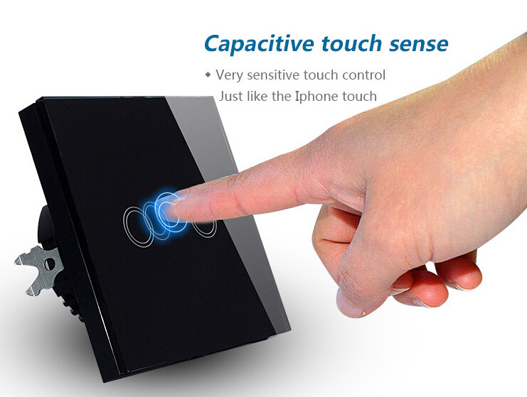 Glass Panel smart light Switches , Touch Light  Wall Switches