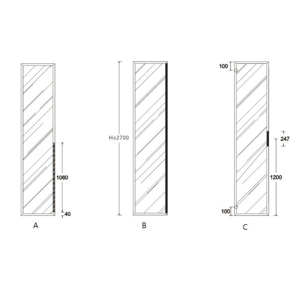 Matte Black Kitchen Cabinet Aluminum Frame For Cabinet Door Glass