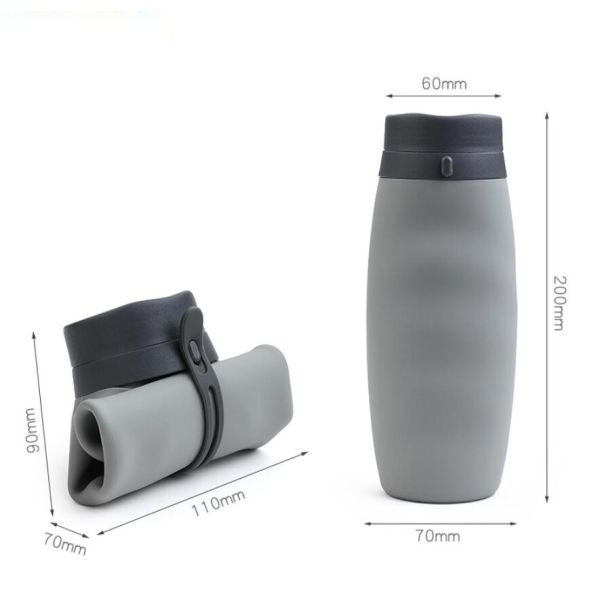 Portable Sports Collapsible Travel Water Bottle , Silicone Drinking Water Bottle