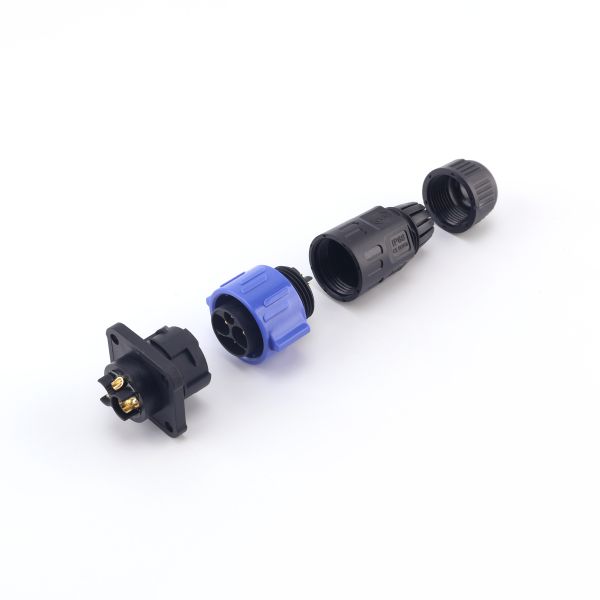 New M25 2+1+5 core, nylon material, high voltage, new energy, waterproof, IP67, self-locking connector.
