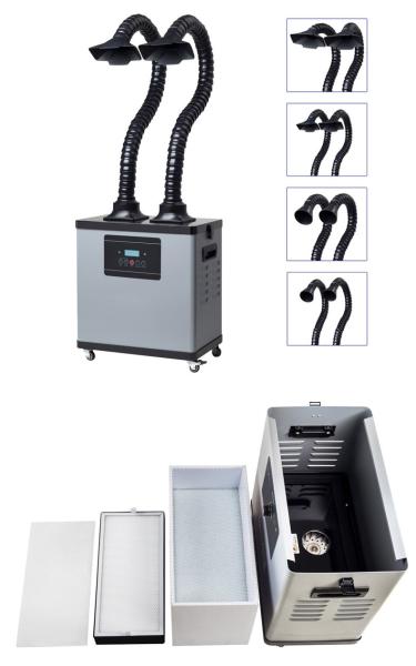 200W Flexible Arm Solder Fume Extractor LED Display Low Noise