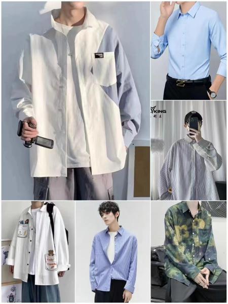 Cotton Polyester Mens Polo Shirts Fashion Long Short Sleeve Shirts Kcs30