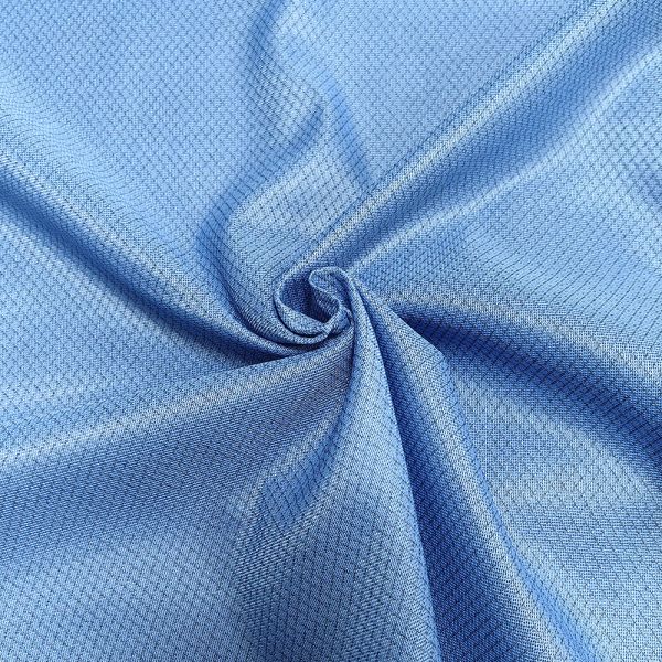 75-80gsm 6mm Diamond Blue Knitted ESD Antistatic Fabric For Cleanroom Coat