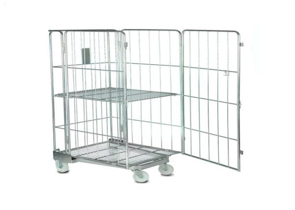 Steel Wire Warehouse Cage Trolley Collapsible Rolling Security Cage High Strength