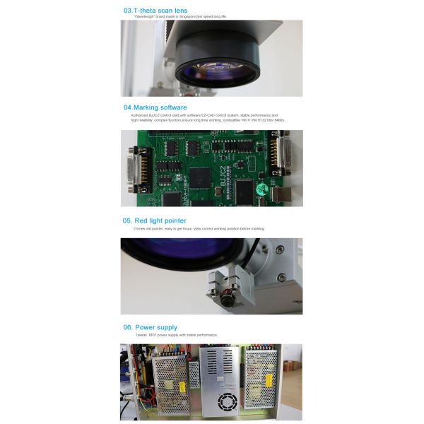 Sino Galvo Scanner Fiber Laser Engraving Marking Machine Air Cooling 2 years warranty