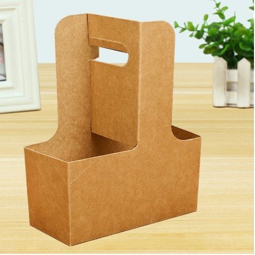 Hot Drink Cup Tray with Handle Disposable Chinese Manufacture Paper Cup Holder