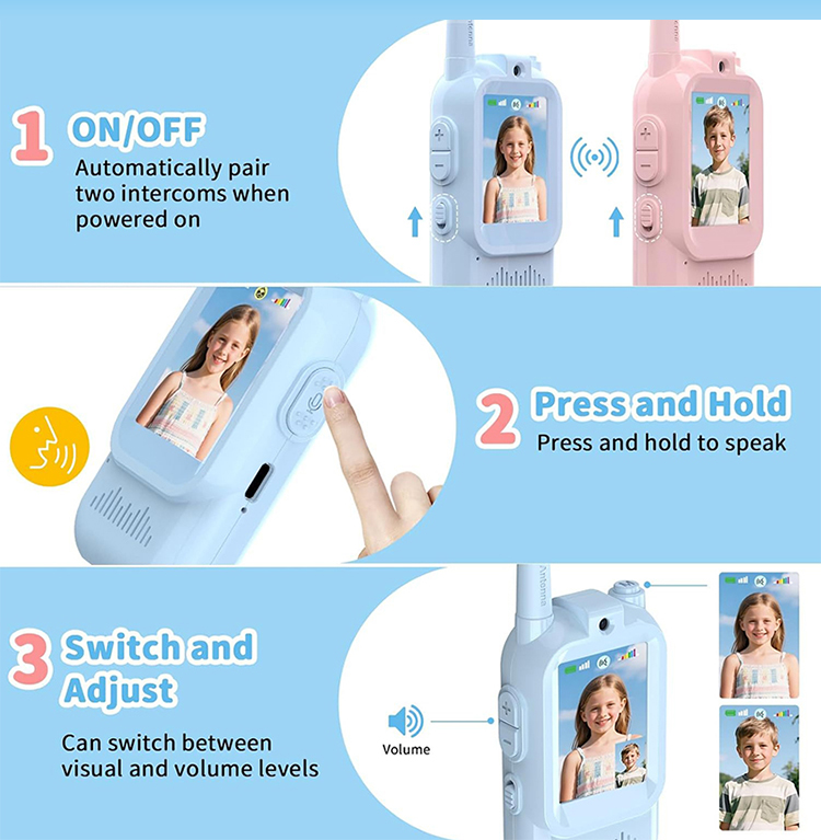 Portable Mini Children Wireless Walkie Talkie Cameras Cheap Toys for Kids with Video Intercom Voice Changing  As Christmas Gift