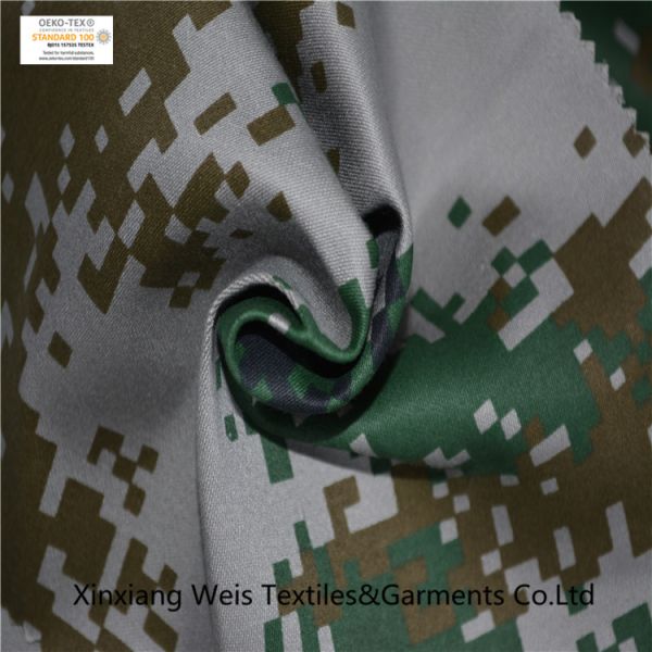 Antistatic Camouflage Printed 280g Fire Retardant Cotton Fabric