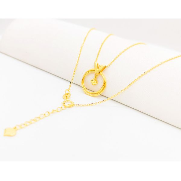 Élégante miniature de collier en or pendentif