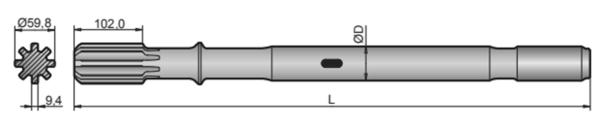 Montabert HC120RP Threaded Shank Drill Bit Adapter