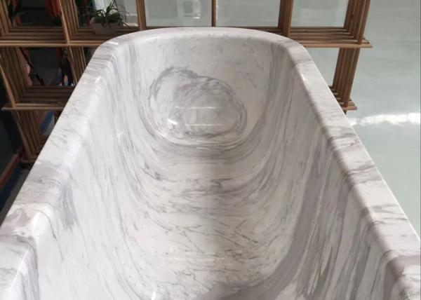Polished Treatment Luxury Natural Stone Bathtub Marble Material Freestanding Type