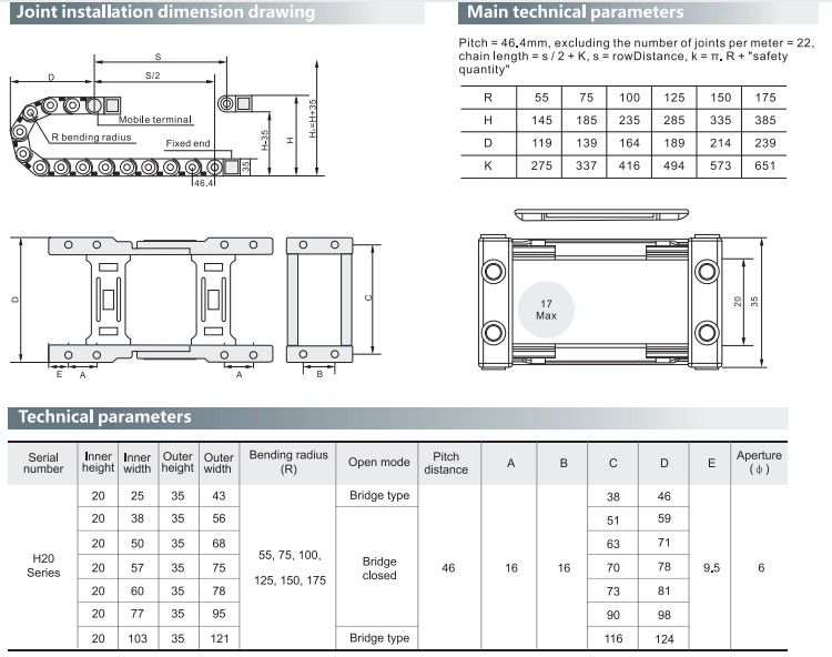 Тип цепь сопротивления кабеля промышленного машинного оборудования H20 цепной кудели трейлера несущей провода