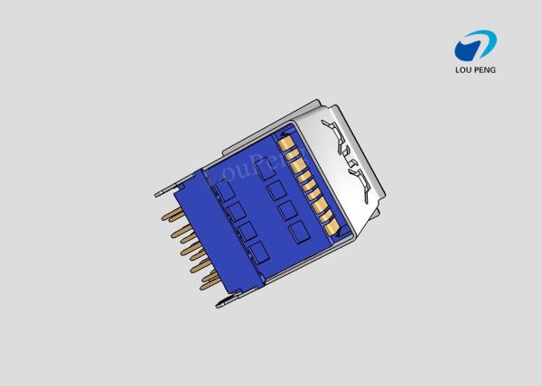 3.0MM USB A TYPE 18PIN FEMALE 90 °  DOUBLE DECK Gold-Plated