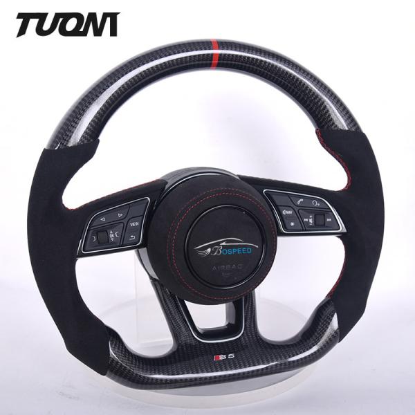 Alcantara Leather Carbon Fiber Steering Wheel Audi RS3 S3 A3 A4 RS4 350mm