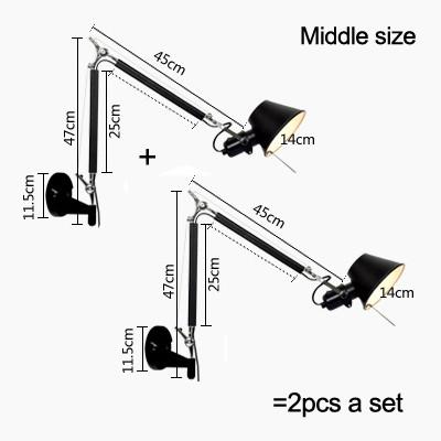 Black White Color Long swing arm Adjustable Aluminum sconces lamp telescopic wall lights (WH-OR-02）