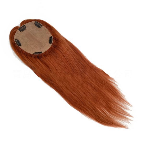 High Density European Free Part Silk Top Base 1B Real Remy Raw Hair Toupee Wig Pieces Toppers for Women
