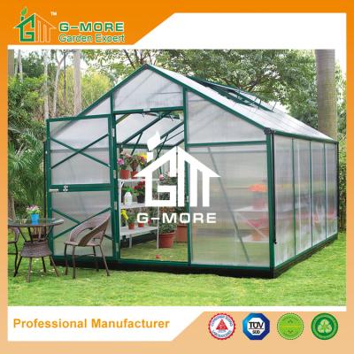 Aluminum Greenhouse-Titan series-406X306X243CM-Green/Black Color-10mm thick PC