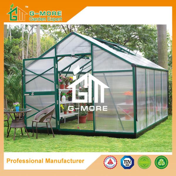 Aluminum Greenhouse-Titan series-406X306X243CM-Green/Black Color-10mm thick PC
