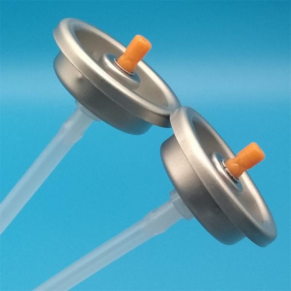 Hair glue spray valve with chemical-resistant build for industrial hair product manufacturing​