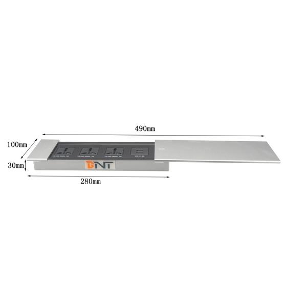 Flush mount desktop slip open power and data conference table socket outlet with usb charger