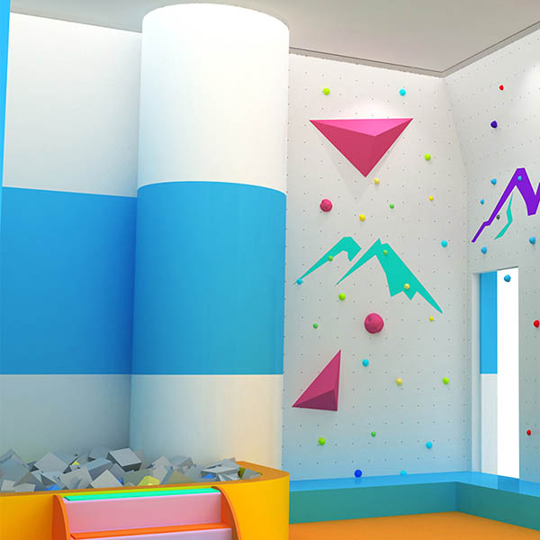 Mixed Color Wooden Rock Climbing Wall Plywood Material Auto Belay System