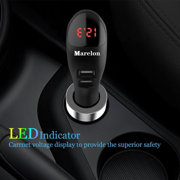 Car Phone Charger With Air Purifier , Fast Car Charger With LED Display