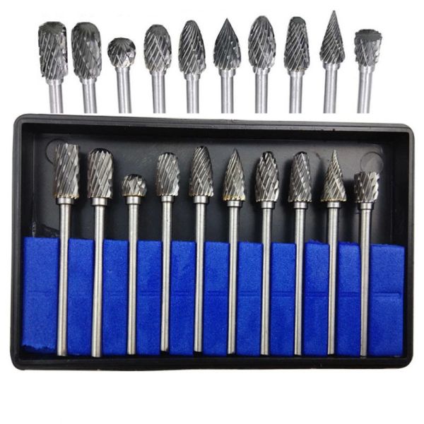 6mm 1/4 prime prime Shank Dia Metal Wood Grinding Engraving Polishing Tungsten Rotary Burr Set Porting Tools Carbide Burrs