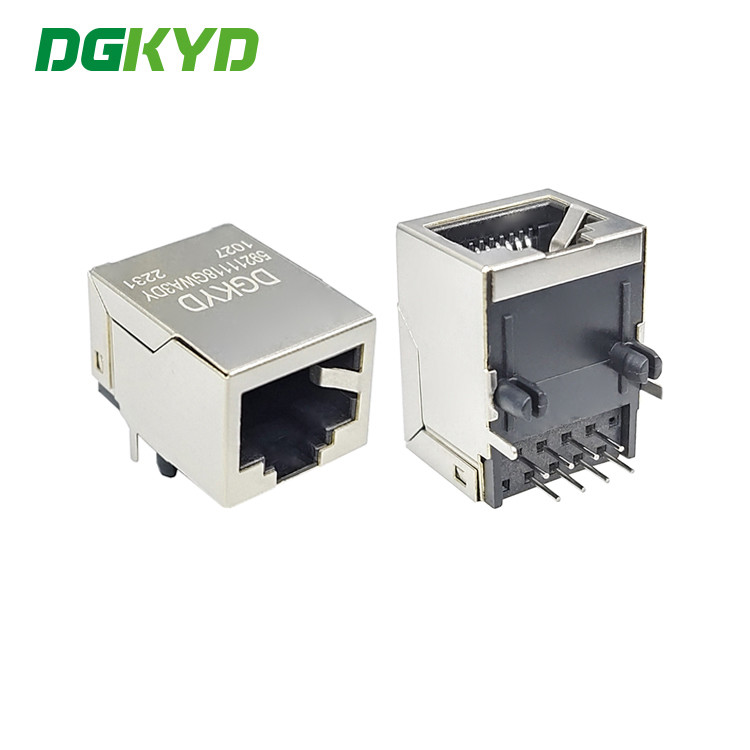 DGKYD59211118GWA3DY1027 одноячеистый RJ45 соединитель, отсутствие света, отсутствие крыльев, 8P8C, отсутствие фильтра, сетевого интерфейса