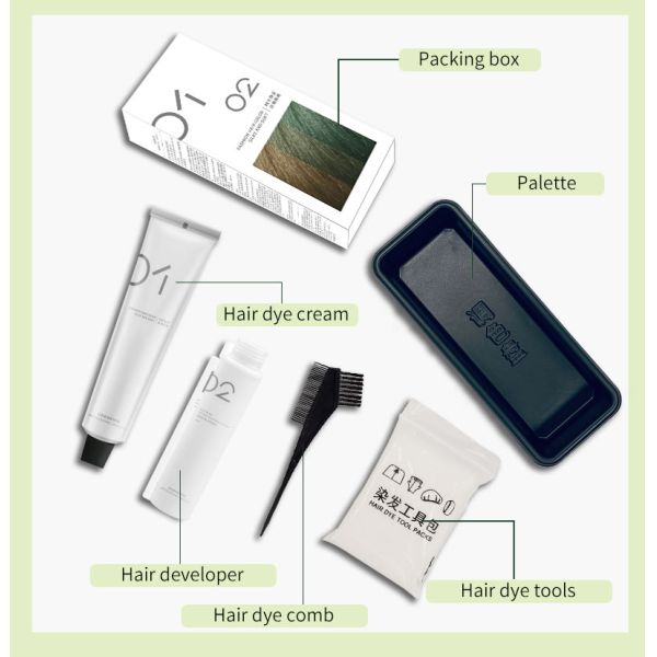 Kit de coloration capillaire semi-permanente à la crème de peroxyde sans ammoniaque pour la maison