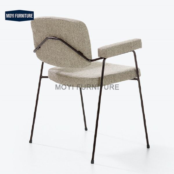 Minimalist Nordic Leisure Metal Legs Restaurant Chairs Upholstered Velvet Dining Chair