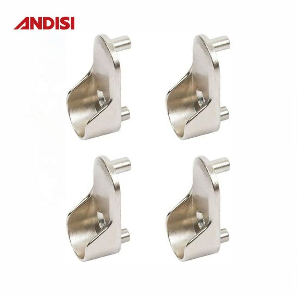 Closet Rod End Support Flange 16mm Nickel Plated Oval Cabinet Wardrobe Rail Bracket