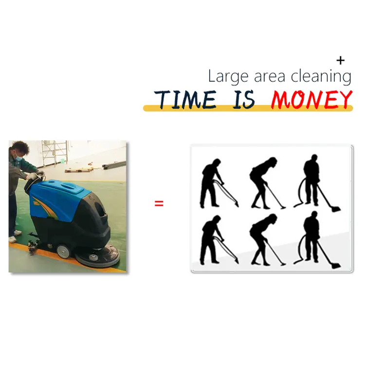 CE Red USA Metal Key Motor Power Building Battery Dual Brush Floor Scrubber Dryer Machine