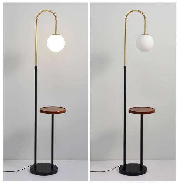wireless charging marble wooden matel coffee table floor lamp bedside standing lighting glass shade USB bedside floor li