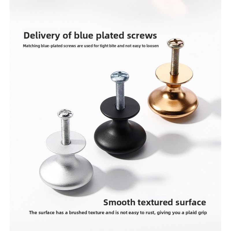 Gold Black Single-Hole Aluminum Alloy Light Luxury Nordic Modern American-Style Furniture Handle for Cabinet Wardrobe Drawer