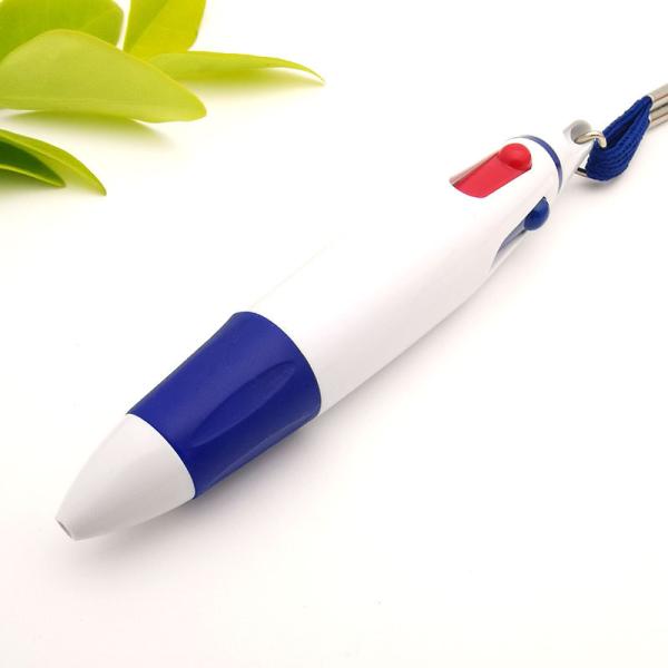 Four Color 0.7mm ballpoint pen Convenient Handbook Pen With Hanging Rope
