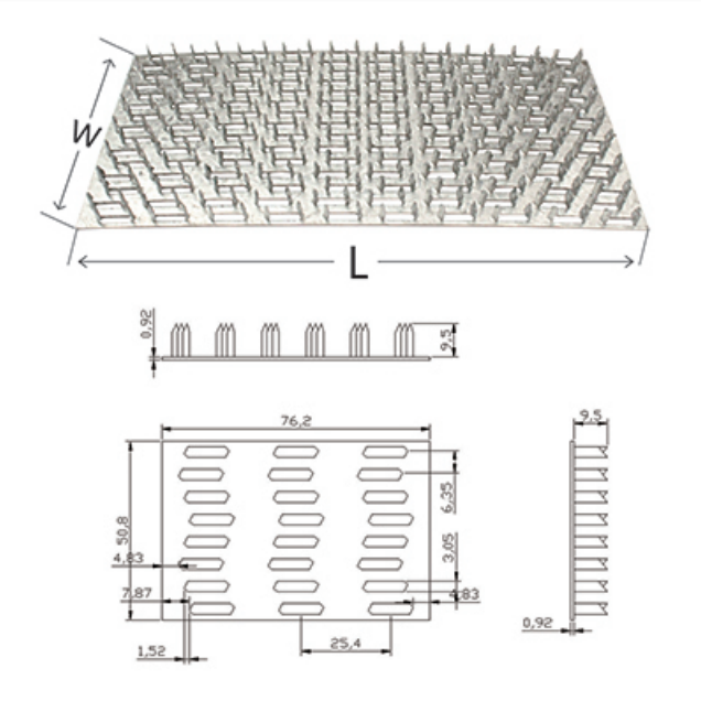 Plaque à ongles de toiture en bois Largeur personnalisée * Longueur de la mâchoire Plaque de réparation à ongles avec dents d'ongles