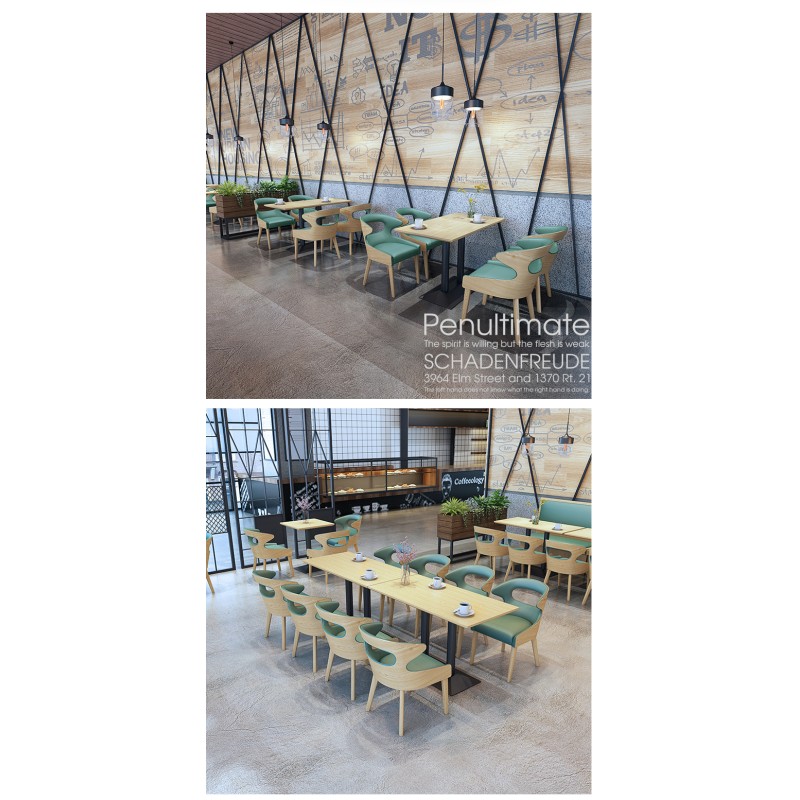 Nordic Dining Chairs Restaurant Furniture Reception Negotiation Coffee Leisure Table and Chair Set