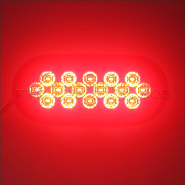 12V 24V 6 inch Oval LED Tail Lights for Truck Trailers Strobe Flashing Warning Lights