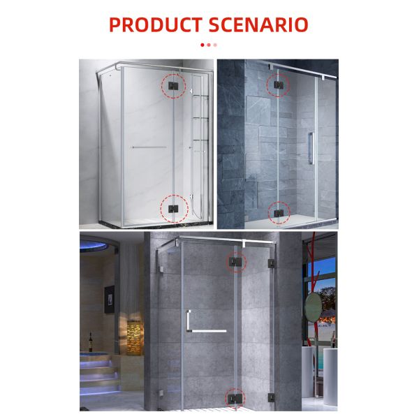 Mejore su experiencia de ducha con el acero satinado de 180 grados de cristal a bisagra de la puerta de vidrio