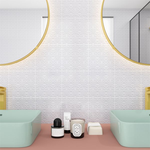 White 200x200mm Ceramic Rustic Tile for Indoor Walls and Floors