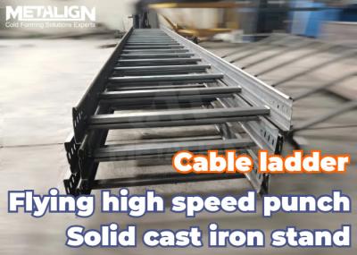 High Speed Ladder Edge Cable Tray Roll Forming Machine With Servo Feeding And Hydraulic Shearing