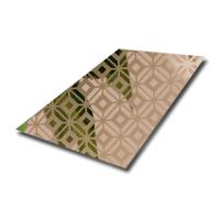 8K Mirror Etched Gold Color Art Stainless Steel Decorative Sheet 4FT X 8FT For Interior Wall