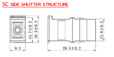 Blue Metal Clamp Laser Fiber Optic Adapter Couple SC SC Side Shutter Without Flange