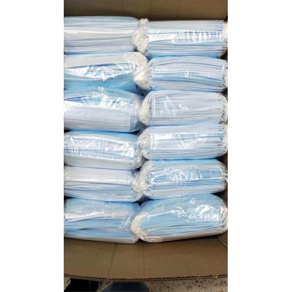 3 Layers Blue Non Woven Face Mask With Melt Blown Filter Inside Anti Flu Use