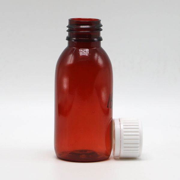 100 мл лекарственных пероральных жидкостей в пластиковой бутылке с измеряющей чашей