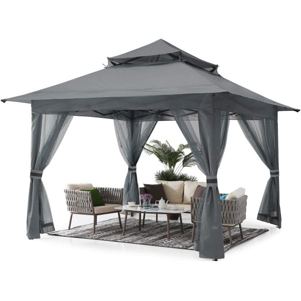 Pop Up Gazebo Mosquito Nettings, Outdoor Canopy Shelter Garden Lawn Backyard, Patio Cover Outdoor Gazebo Pergol