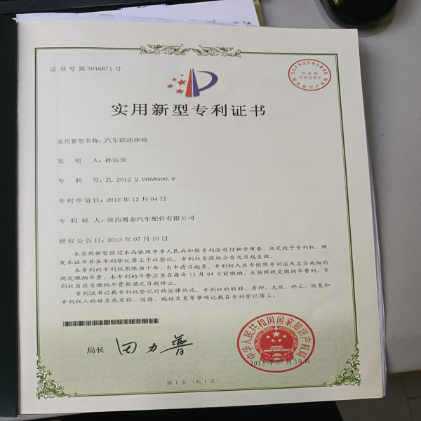Shaanxi Botai Automobile Accessories Co.,Ltd. Сертификации