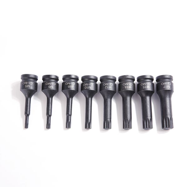 Strong and Durable 8 pcs CR-MO M5 Hex Size Impact Socket Set for Hand Electric Tool
